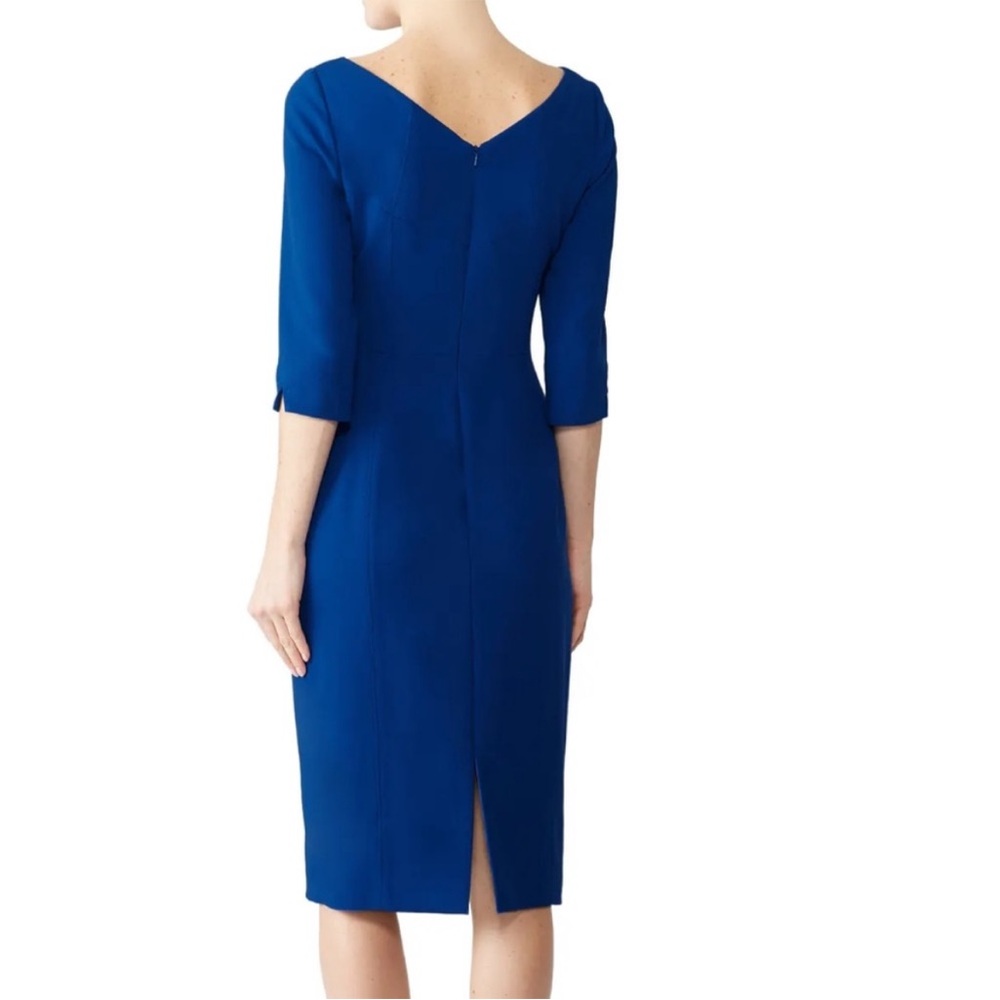 Black halo Elegant Blue prism sheath Women's Dress size 2 - Picture 2 of 2